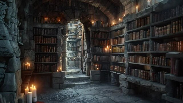 ancient library room footage