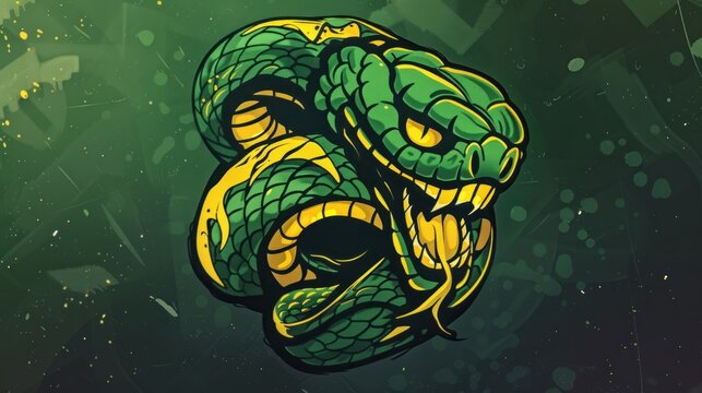 snake viper reptile mascot logo background wallpaper AI generated image