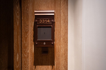 A classic-style door lock showing the number 3314.