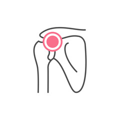 Shoulder pain line outline icon
