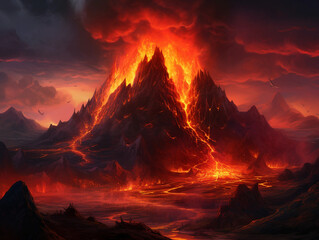 Fototapeta premium erupting volcano