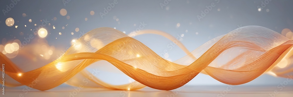 Aufkleber abstract waving particle technology background, dynamic curve science background