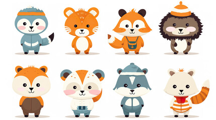 Obraz premium Children against a white background dressed like adorable animals 