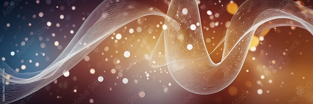 Aufkleber abstract waving particle technology background, dynamic curve science background