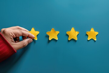 Bad Rating Concept. Hand Selecting 1-Star Review in Customer Feedback Survey