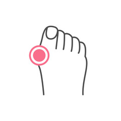 Hallux valgus line outline icon