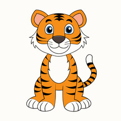 Tiger Vector Illustration, Lion Vector Art, Tiger Silhouette, Tiger cartoon  Character