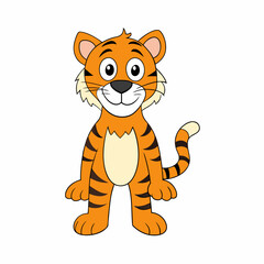 Tiger Vector Illustration, Lion Vector Art, Tiger Silhouette, Tiger cartoon  Character