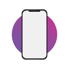 Realistic mobile phone frame only mockup, template. Isolated stock illustration