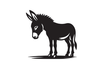 Donkey silhouettes vector illustration.