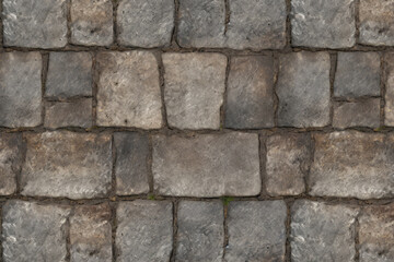 Obraz premium Processed collage of old street pavement surface texture. Background for banner, backdrop