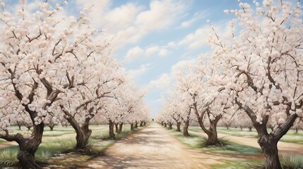 Portrayal Capturing the Elegance of Cherry Blossom Trees
