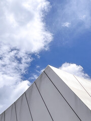 detail of a modern white building.