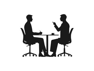 Two business people having meeting silhouette.