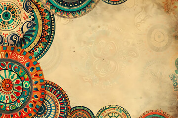 Africa patterned design. African background, banner with tribal traditional grunge pattern, elements, 