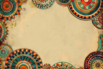 Africa patterned design. African background, banner with tribal traditional grunge pattern, elements, 
