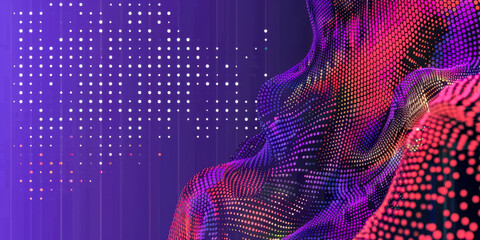 A gradient background with purple and pink dots - AI Generated