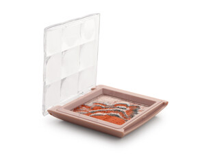 Compact eyeshadows on white background