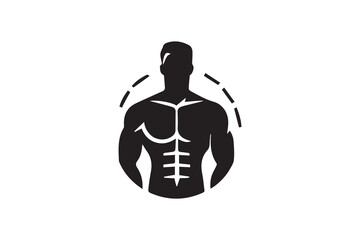 muscular chest body builder gym fitness silhouette