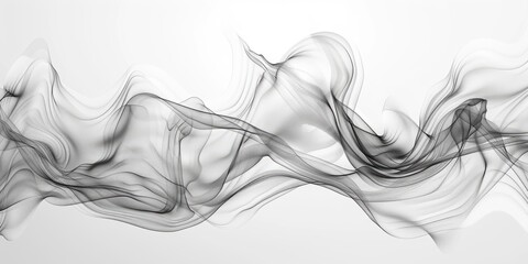 Abstract Flowing Gray and White Smoke Waves