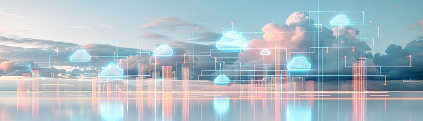 Cloud-based AI solutions optimizing risk management processes, ultra-detailed, photorealistic