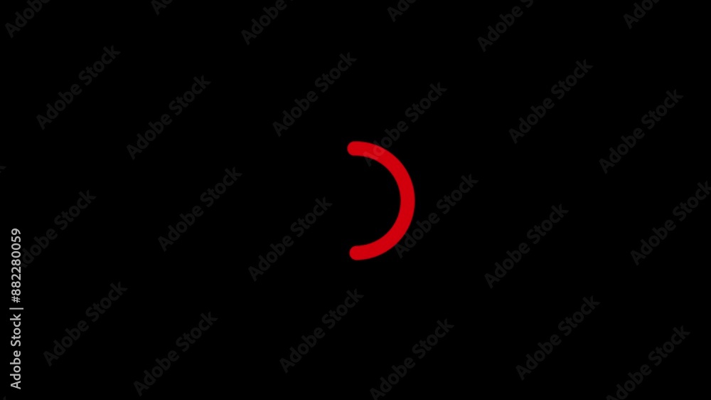 Poster loading bar red icon animation in black backround. 4k