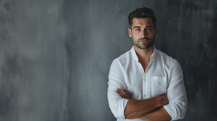 portrait of a man in white shirt