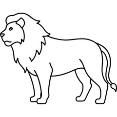 simple outline of a lion in solid colors highli