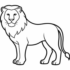 simple outline of a lion in solid colors highli