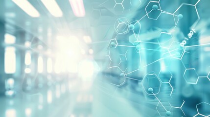 Abstract Molecular Structure with Blurred Background