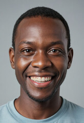 Obraz premium Portrait view of a regular happy smiling Zimbabwe man, ultra realistic, candid, social media, avatar image, plain solid background