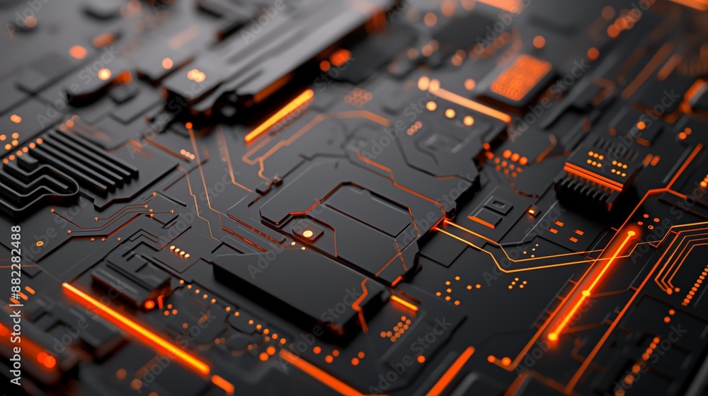 Fototapete abstract structure circuit computer technology business background
