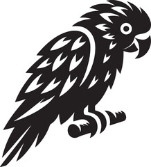 Graceful Parrot Silhouette: A Vibrant Winged Beauty in Bold Contours and Elegant Form Against a Dazzling Sunset Sky