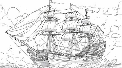 animal coloring page, black and white coloring page