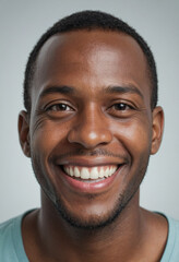 Fototapeta premium Portrait view of a regular happy smiling Bahamas man, ultra realistic, candid, social media, avatar image, plain solid background
