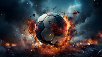 close-up photo of a professional soccer player playing football on a green grass pitch at a big stadium. dribbling the ball against opponents. soccer match on a field. Generative AI