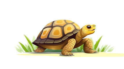 Fototapeta premium Isolated tortoise crawling on a white background