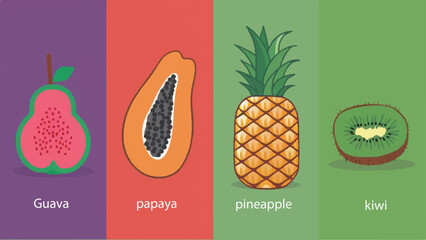 illustration of 4 detox fruits for diet today