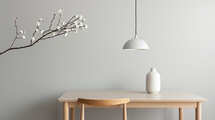 Elegant minimalist dining room featuring a modern table, simple chairs, and understated decor creating a clean and inviting space perfect for stylish and contemporary living High Resolution picture,