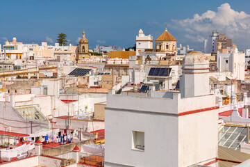 View of the historical part of Cadiz on a sunny day, Spain, Andalusia