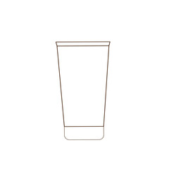 Outline of a tube of cream. Cosmetic product. Outline isolated on white background. Vector illustration
