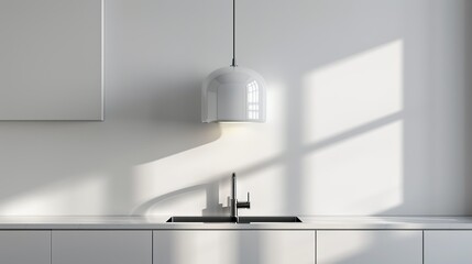 Contemporary kitchen with minimalist design, sleek cabinetry, and clutter-free countertops emphasizing functionality and clean, modern aesthetics in home interior design High Resolution picture, ,