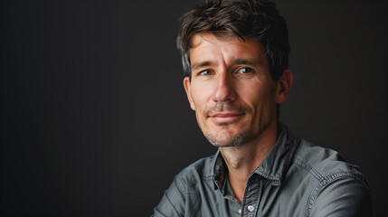 Fototapeta premium portrait of a man in grey shirt