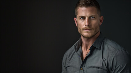 Obraz premium portrait of a man in grey shirt