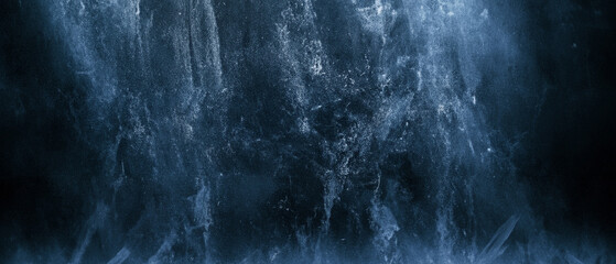 Abstract Dark Blue Cement Wall Texture Background with Eerie Atmosphere