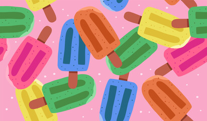 Cute ice cream pattern background vector design