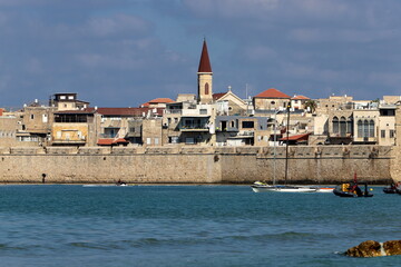 Akko Israel 05/26/1924. Ancient city - port on the shores of the Mediterranean Sea