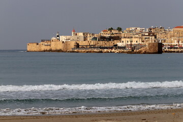 Akko Israel 05/26/1924. Ancient city - port on the shores of the Mediterranean Sea