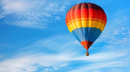 Fototapeta premium Hot air balloon in flight hot air balloon flying in the sky under side view