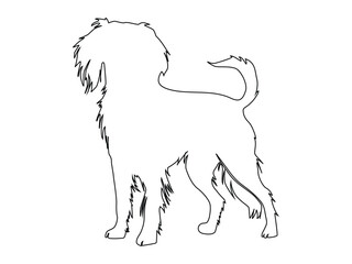 Continuous one line art of a cute dog.